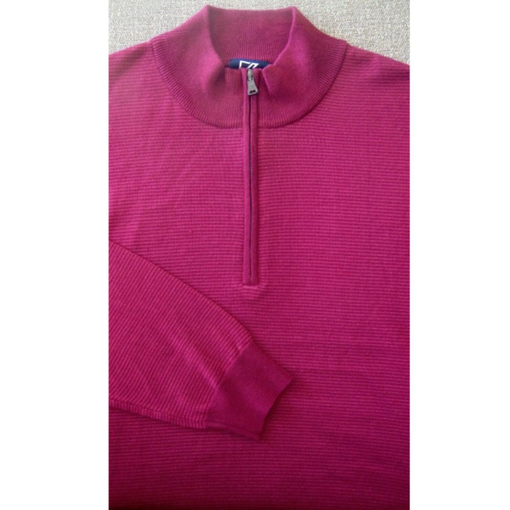 NWOT Men's 4XB 1/4 Zip Cutter & Buck Merino Wool Acrylic Sweater